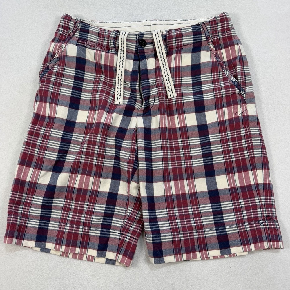 Polo‎ Ralph Lauren Bermuda Shorts Mens 31 Red Blue Plaid Madras Chino String